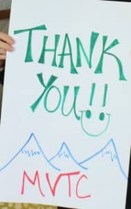 Thank you Mountain Valley Treatment Center sign