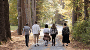 Group walking at MV
